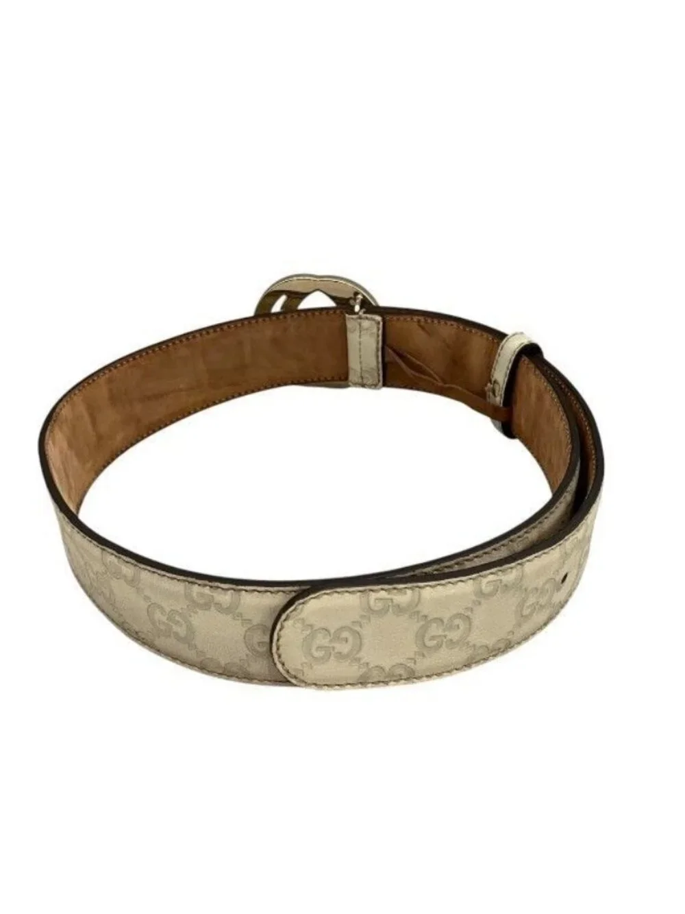 Gucci Interlocking Ivory Belt - Picture 2 of 9